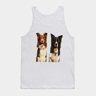 Ollie And Darky Border Collie Dogs Design Tank Top